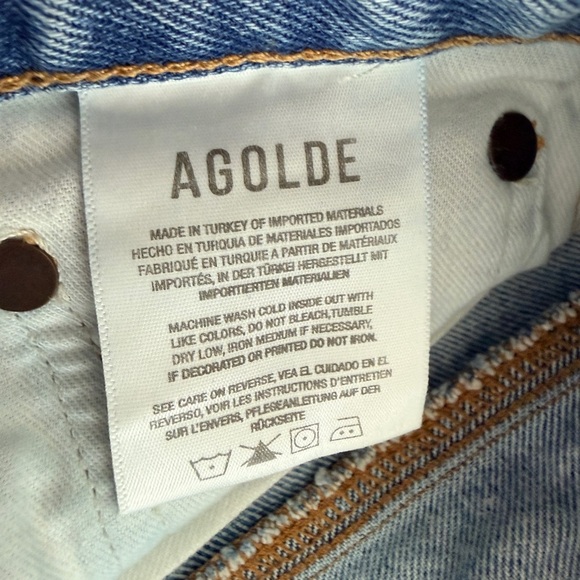 Agolde Criss Cross Organic Cotton Denim Shorts - Picture 5 of 6